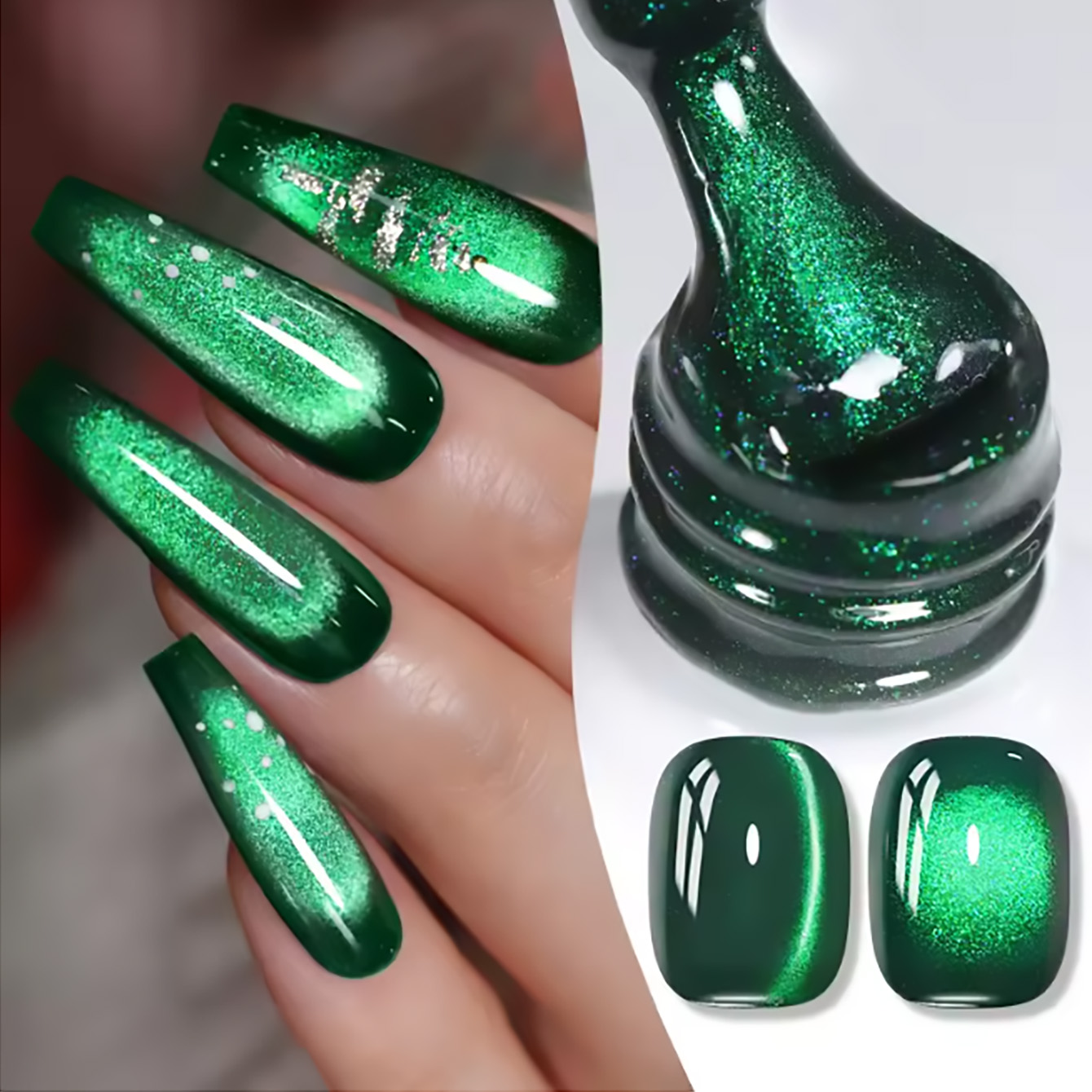 Nail Art Emerald Green - ZH 12ML Emerald Green Magnetische Kattenoog