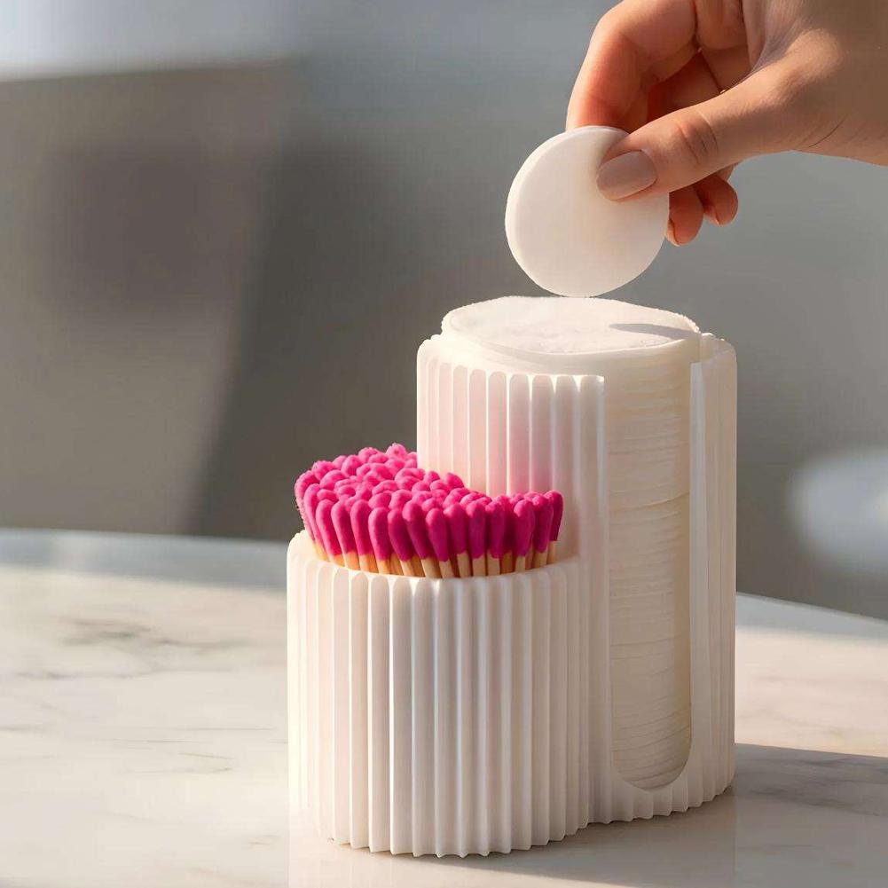Nail Art Inspo - Wattenstaafjes Opbergdoos Make-up Ronde Padhouder Desktop