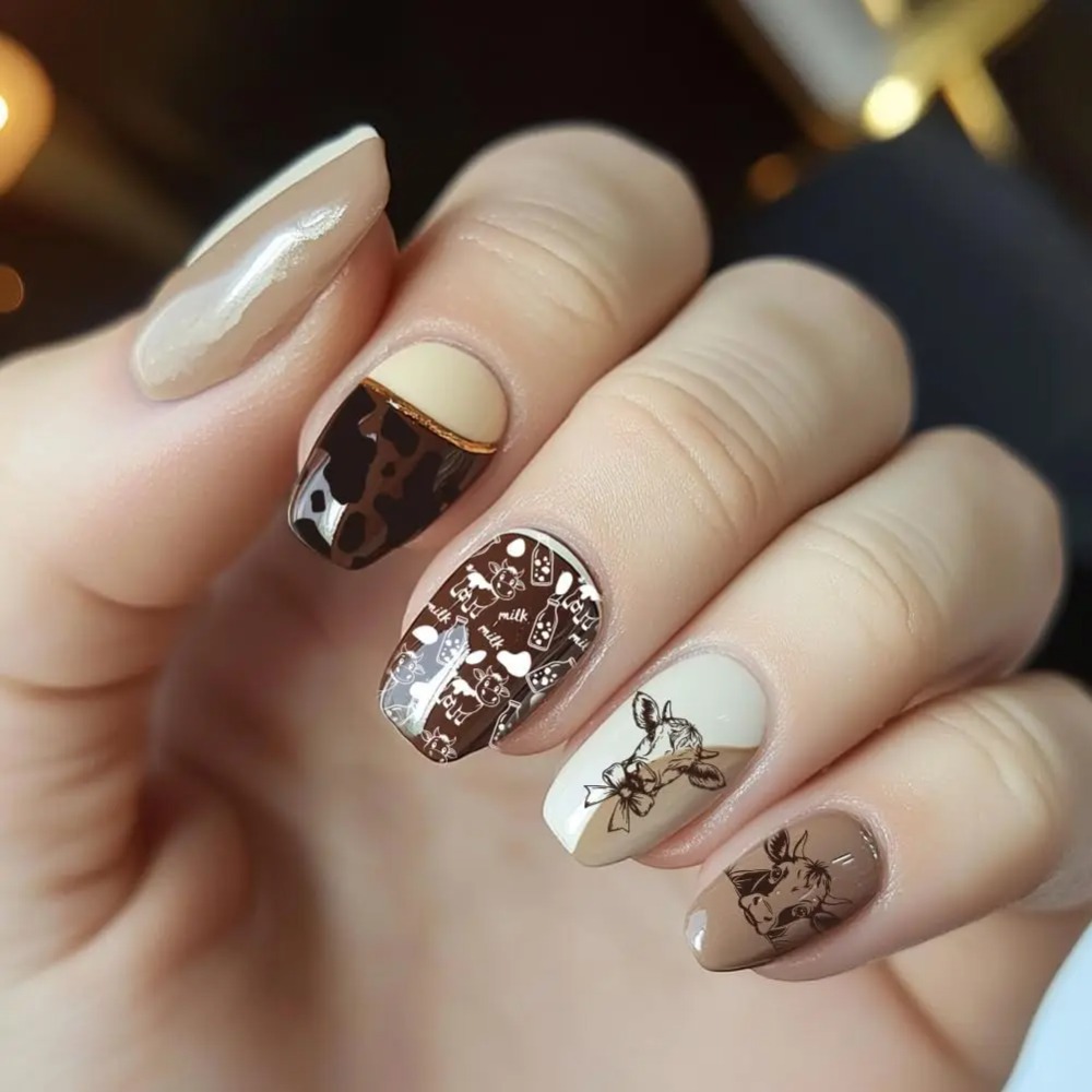 3 stuks koe-thema nagel stempe - Nail Art Inspo recensie en prijs
