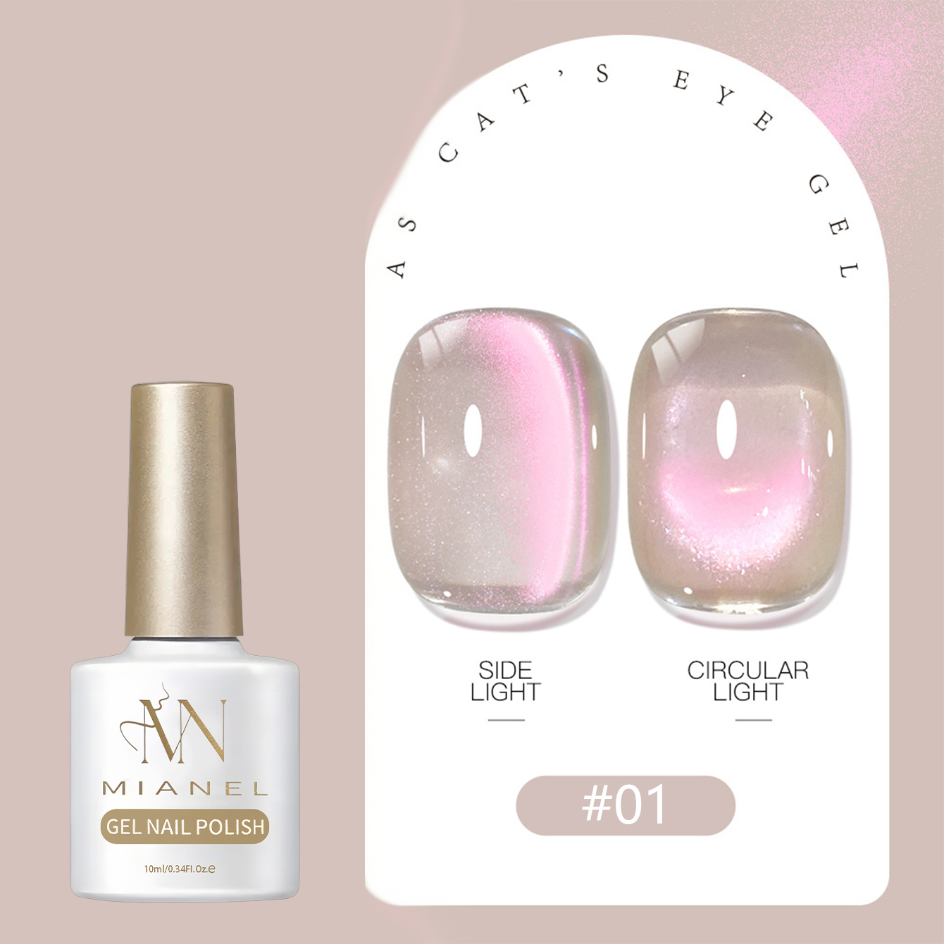 MIANEL Sheer Peach Nude Pink C - Nail Art Cat Eye Pink recensie en prijs