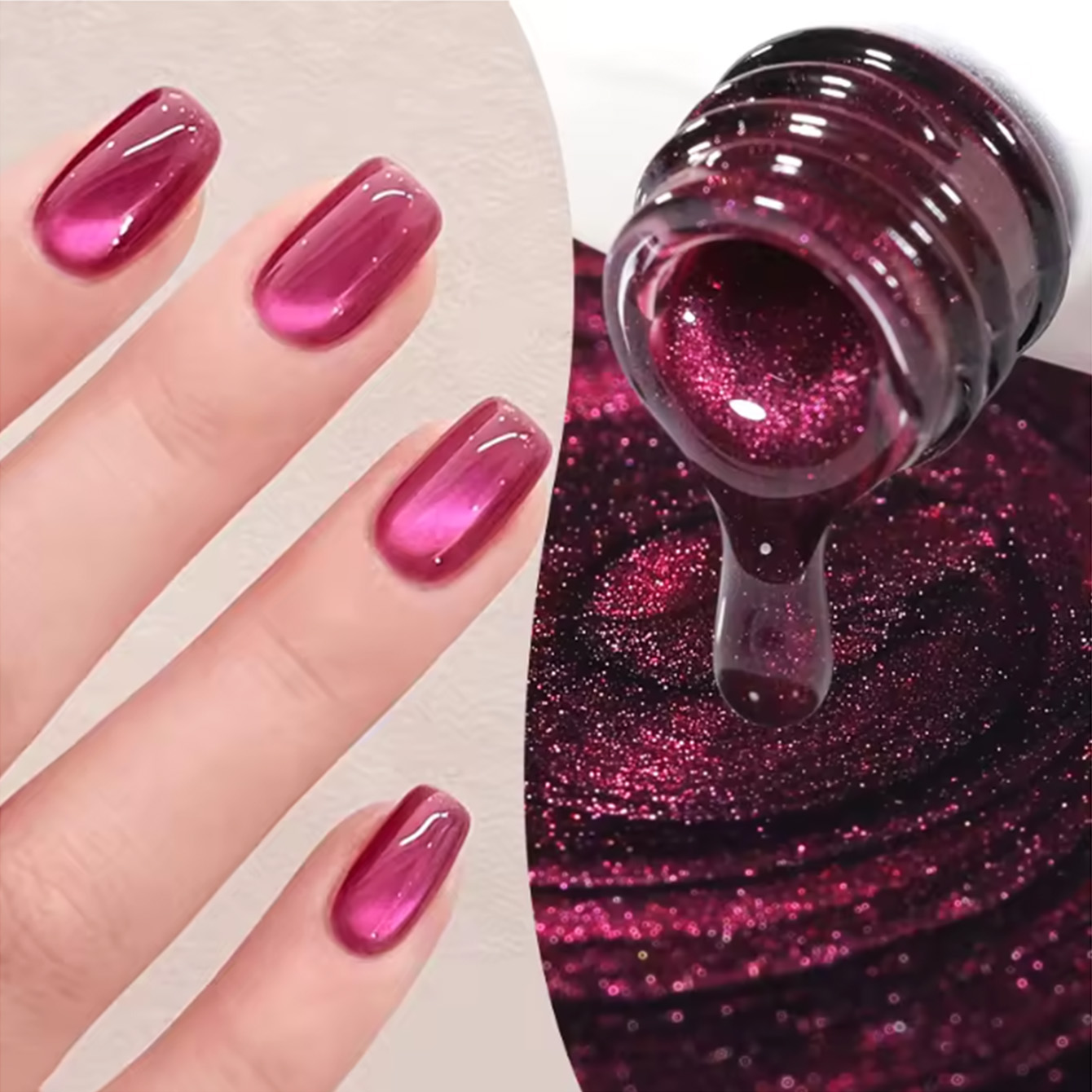 SHAKA 1 stuks Rozerood Roze Ca - Nail Art Cat Eye Pink recensie en prijs