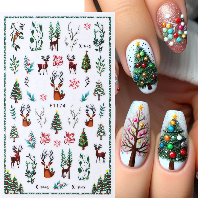 2 stks Feestelijke Kerst Nagel - Nail Art Xmas Tree recensie en prijs