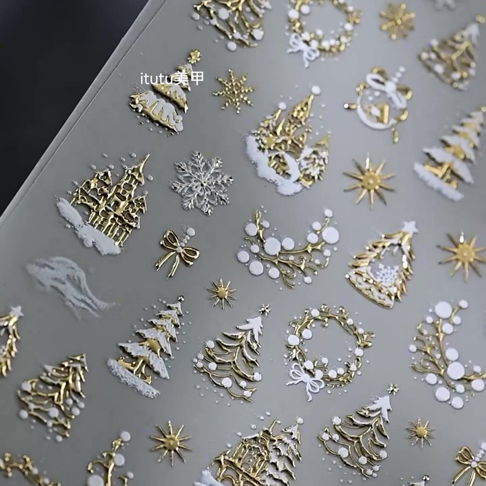 1pc 5D Gouden Sneeuw Kerstboom - Nail Art Xmas Tree recensie en prijs