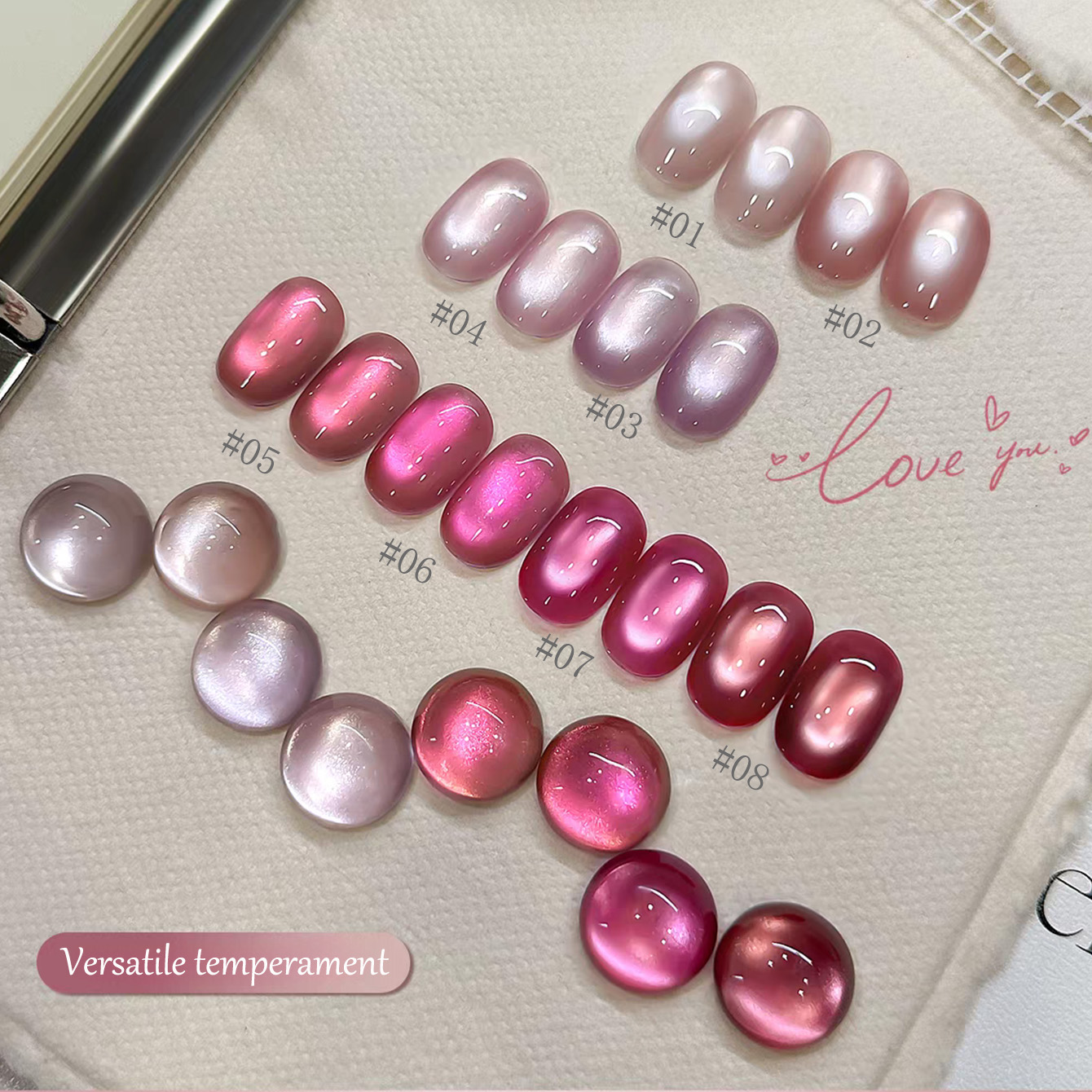 1 stuk TC 2026 Zomer Populaire - Nail Art Cat Eye Pink recensie en prijs