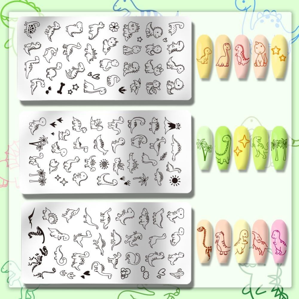 3 stuks dinosaurus nagelstempe - Nail Art Inspo recensie en prijs